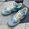 Sandals Ins Patchwork Lovers Shoes Flat Round Toe Lace Up Sneakers vrouwen mannen rennen schoen comfortabel casual voor vrouw 230407