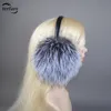 Ear Muffs Winter Cool Real Fox Fur Ear Muffs Plush Anti Noise Earmuffs Girl Accessories For Woman Warm Headphone Thermal Protector Warmers 231107