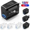 Chargeur mural USB type-c 18W PD QC3.0, adaptateur pour IPhone 15 11 12 13 14 Htc Samsung F1