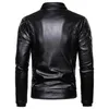 Men's Jackets 2021 New Design Motorcycle Bomber Add Wool Leather Jacket Men Autumn Turn Down Fur Collar Removable Slim Fit Male Warm Pu Coatszln231108