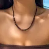 Chaînes PuRui Unisexe Pierre Naturelle Perles Collier Pour Femmes À La Main Strand Perlé Collier Bijoux Sur Le Cou Hommes Collier Fête De Mariage