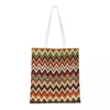 Bolsos de compras Kawaii Print Chic Modern Home Tote Bag Lona de reciclaje Shopper Hombro Geométrico Multicolor Bolso