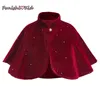 Coat Toddler Baby Girl Christmas Red Cloak Mrs Claus Santa Velvet Poncho Cape Kids Xmas Costume Outfit 231108