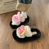 Pantofole da donna Cute Loopy Pantofole di peluche 2023 Autunno Inverno Genitore Bambino Sandali in cotone Donna Antiscivolo Caldo Home Wear Scarpe con plateau in pelliccia J1108