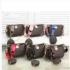 Topp dampåse kvinnor axel handväskor vintage favorit mini pochette 3st tillbehör crossbody purses lady pu läder multi färg remmar t t