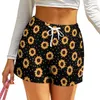 Damen-Shorts, Sonnenblumen-Polka-Punkte, Übergröße, Streetwear, elastische Taille, Vintage, kurze Hosen, Damen, grafische Taschen, Böden