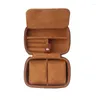 Boîtes de montre Y1UE Boîte à bijoux en cuir portable Organisateur de rangement pour 2 montres Protections avec conteneur