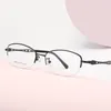Solglasögon ramar högkvalitativ halvfälg Optisk ram Bekväm superljus skådespel tjej eleganta glasögon kvinnor kattögon designat rött