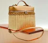 Evening Bags Ladies Zip Leather & Wicker Crossbody Bag Design Mini LP19 Basket Picnic Summer Beach Vacation Tote