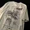 Womens TShirt style d'été américain hommes et femmes lettre de mode rétro imprimé T-shirt Hong Kong lâche design couple étudiant top 230408