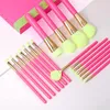 Narzędzia do makijażu Docolor 18pcs Zestaw pędzla do makijażu Neon różowy proszek podkład Blush Ckseshadow Coseic Makeup