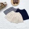 Skirts Autumn and Winter Baby Girls' Knitted Skiing Korean Style Solid Color Toddler Children's Fold Line Skiing 230408