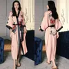 Women's Sleepwear 2023 Spring Summer Thin Ice Silk Nightgown Satin Lace-Up Morning Gown Chinese Style Atmospheric Robe Loungewear