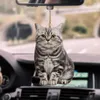 Decoraties 2d Cute Cat Puppy Hanging Cament Kitten Hondensimulatiemodel Creatieve auto Interieur Decor Animal Acryl Hanger Kind speelgoedcadeau AA230407