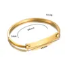 Bracciale rigido con testi personalizzati semplici per uomo donna Regali unisex di gioielli di moda personalizzati in acciaio inossidabile placcato oro