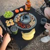 Camp Furniture Camping-Grilltisch, zusammenklappbar, für Picknick, Holzkohle, Terrasse, Kochen, Tee, tragbarer Grill