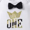 Clothing Sets ZAFILLE Baby Boy Birthday Outfits Crown 1st Romper Camouflage Shorts Clothes Set My First 230407