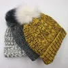 Berets Womens Winter Fashion Custom Chunky Cable Knit Thermal Beanie Hat With Fake Faux Fur Pom