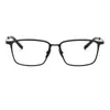 Solglasögon ramar fyrkantiga titanglasögon enkelt affärsglasögon glasögon ljus lyxiga män kvinnors glasögon med ramoptiska linser