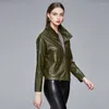 Damen Leder Kurze Vintage Lose PU Faux Jacke Frauen Streetwear Tasche Weibliche Zipper Retro Moto Biker Mantel Outwear Tops