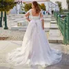 Party Dresses LAYOUT NICEB Plus Size Wedding Dresses For Bride Appliques Half Seves vestido noiva boho Lace Up Backss Bridal Gowns Beach 0408H23