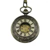 Montres de poche unisexes, Vintage, creux sculpté, chiffres romains, boîtier mécanique, Fob, pendentif, collier, cadeau pour hommes et femmes