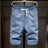 Męskie spodenki plus rozmiar 5xl 6xl 7xl Męskie spodenki Sumped Summer Advanced Stretch Casual Denim Shorts Męska marka 230408