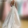 Party Dresses Wedding Dress 2023 Sexy V-neck Court Train Backss Dresses Classic A-line Princess Luxury Vestido De Noiva Plus Size 0408H23