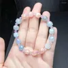 Bracelets à maillons en Morganite naturelle, breloques à cordes, à la mode, personnalisées pour hommes et femmes, bijoux en pierres précieuses, cadeau pour amoureux, 1 pièce, 8.5MM