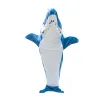 Blankets Soft Warm Shark Blanket for Adults with Hooded Design and Loose Jumpsuit 230810