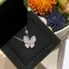 Classic designer jewelry Van Clover Necklace jewelrys High version Four Leaf Grass Butterfly three leaf Flower Necklaces 18k Rose Gold Lucky Grass Necklace jewelry