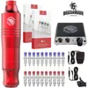 Kit de tatuagem Dragonhawk Atom Máquina de caneta rotativa com agulhas de cartucho de fonte de alimentação