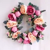 Dekorativa blommor QWE123 QWE123SILK Peony Artificial Flores Wreaths Door Colorful Garland For Wedding Home Decoration Diy Party