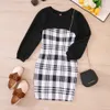 Clothing Sets Junior Girls Spring Autumn Set Children Checkered Wrapped Hip SkirtShort Top 2Pcs Outfits Kids Fashion Clothes Suits for 5-13Y 231108