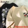 Herr t-shirts zongke blommor tryckt t-shirt för män tshirts för män kläder streetwear harajuku toppar kinesisk storlek 3xl 230408