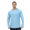 Sweats à capuche pour hommes T-shirts de protection solaire Sweat à capuche à manches longues pour hommes Pull décontracté résistant aux UV Respirant Léger T-shirts à séchage rapide Homme