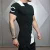 Mens Tshirts 체육관 바디 엔지니어 여름 스타디움 상어 스트링거 Tshirt 남자 보디 빌딩 및 피트니스 범죄 짧은 슬리브 230407