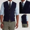 Men's Vests Autumn 30% Wool Vest Cardigan Small Horse Men Ventilate Embroidery V-Neck Casual Cotton Pullover Knitted Sweaters