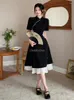 Ethnische Kleidung 2023 Chinesische verbesserte Hanfu Cheongsam Kleid Frauen A-Linie Qipao Modestil Kurzarm Casual Daily Lady