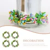 装飾的な花4 PCS夏の飾りホームイースターリングシミュレーションガーランドドアウォールペンダント人工フラワーリースクリスマス