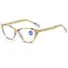 Óculos de sol moda anti azul luz gato olho óculos de leitura mulheres tendência impressa quadro 1.0 a 4.0 alta definição presbiopia óculos