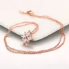 Ketten Schneeflockeförmige Kristall Anhänger Halsketten Für Frauen Weibliche Zarte Halsband Auf Hals Party Weihnachtsgeschenke Modeschmuck N400