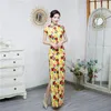 Ubranie etniczne 6 Kolor Summer Women Vintage Cheongsam krótki rękaw Slim Long Dress Party Costiums Tradycyjne qipao rozmiarowe s do 5xl