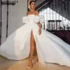 Abiti da festa Sevintage High Side Slide Abiti da sposa Puff Seves Abiti da sposa Stain A-Line Strapss Abito da sposa 2021 vestido novia 0408H23