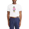 R Designer Men's Plus Tees Men's T-Shirt with Cartoon Bear Print - Premium Cotton, Round Neck, Ideal for Summer Casual Wear"