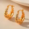 Hoop Earrings For Women Gold Plated Piercing Famale Cow Horn Bag Metal Style Set Zircon 2023 Jewelry Ear