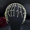 Pinzas para el cabello Diamante de imitación-Diadema para la frente Princesa-Corona Tocado flexible para fiesta de boda