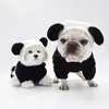 Hundkläder söt cosplay panda vinterkläder fleece öron hoody pullover varm kappdräkt för litet husdjur chihuahua valp härlig jacka