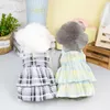 Dog Apparel Puppy Princess Dress Spring Summer Fashion Plaid Skirt Pet Cute Designer Harness Small Vest Cat Clothes Chihuahua Poodle