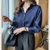 Women's Blouses Women's Striped Vintage Elegant Long Sleeve Casual Womens Tops 2023 Autumn Professional Shirts For Office Ladies